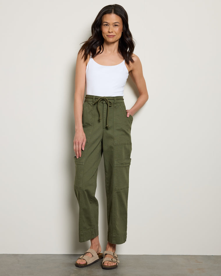 Forest Moss $|& Democracy Absolution Skyrise Utility Pant With Self Belt - UGC On Fig