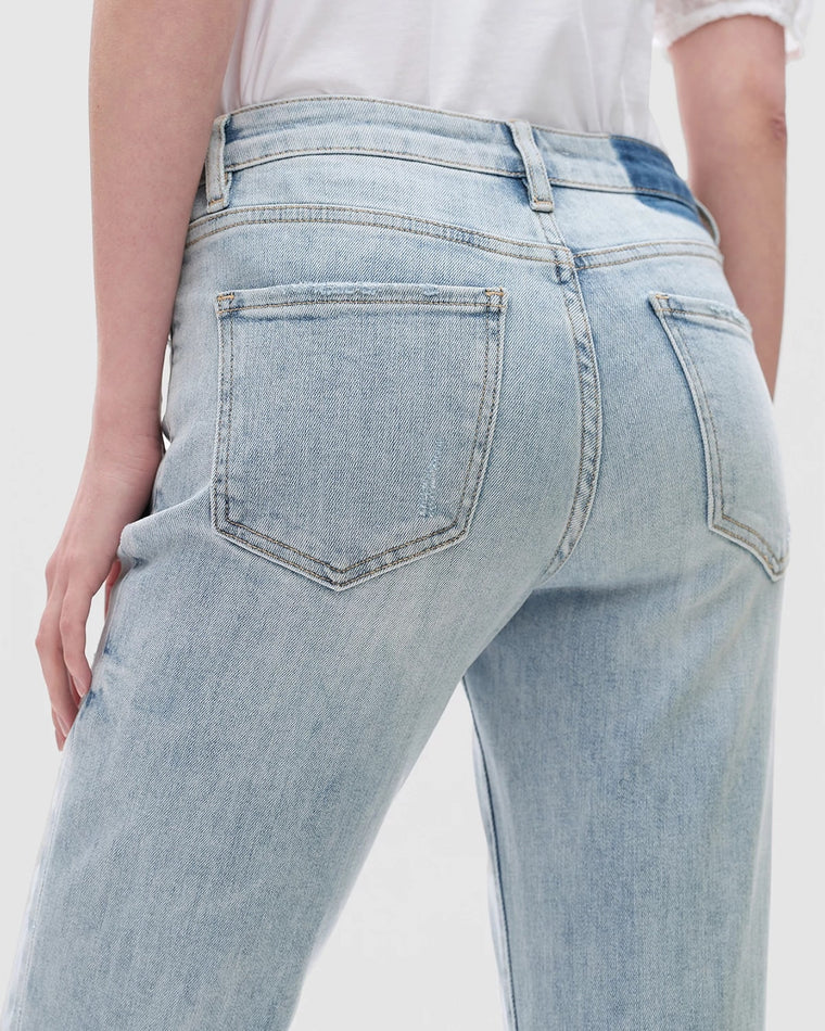 Light Blue $|& Bayeas Mid Rise Cuffed Straight Leg Jeans - Hanger Back