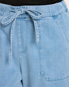 Light Blue $|& Bayeas High Rise Relaxed Chambray Shorts - SOF Full Front
