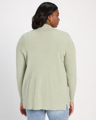Sage Green $|& Staccato Open Front Pocket Cardigan - SOF Back