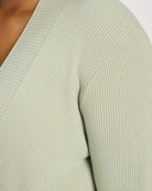 Sage Green $|& Staccato Open Front Pocket Cardigan - SOF Full Front