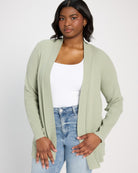 Sage Green $|& Staccato Open Front Pocket Cardigan - SOF Front