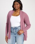 Lilac $|& Staccato Open Front Pocket Cardigan - SOF Front