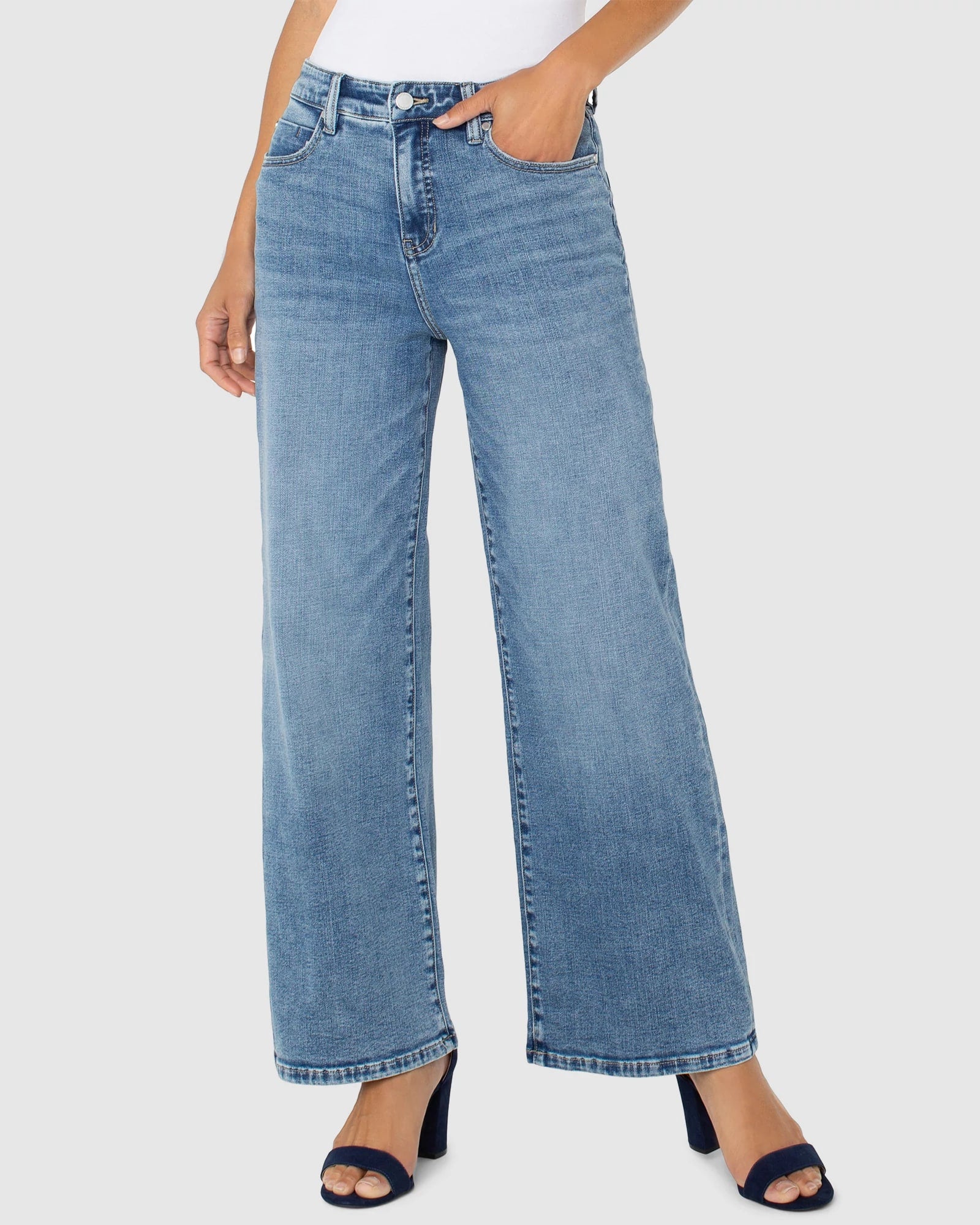 Carbon Canyon $|& Liverpool Stride High Rise Wide Leg Jeans - VOF Detail