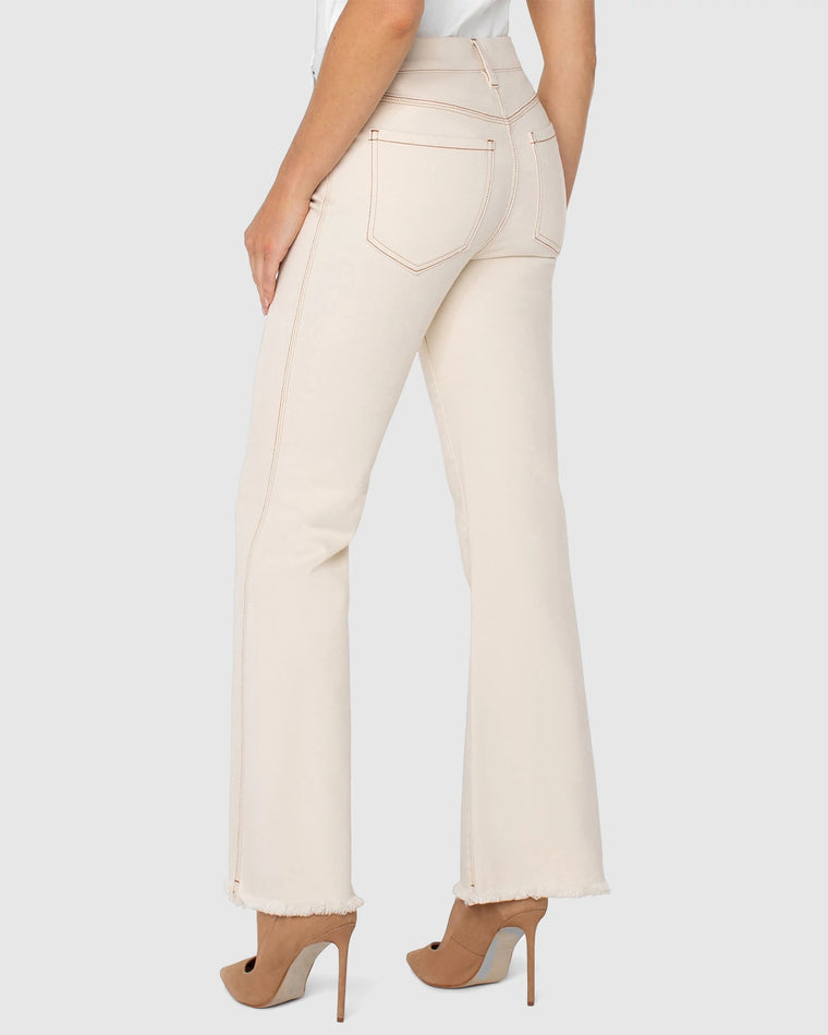 Seaside Dunes White $|& Liverpool Gia Glider Flare Leg Jeans With Curved Seaming - Hanger Side