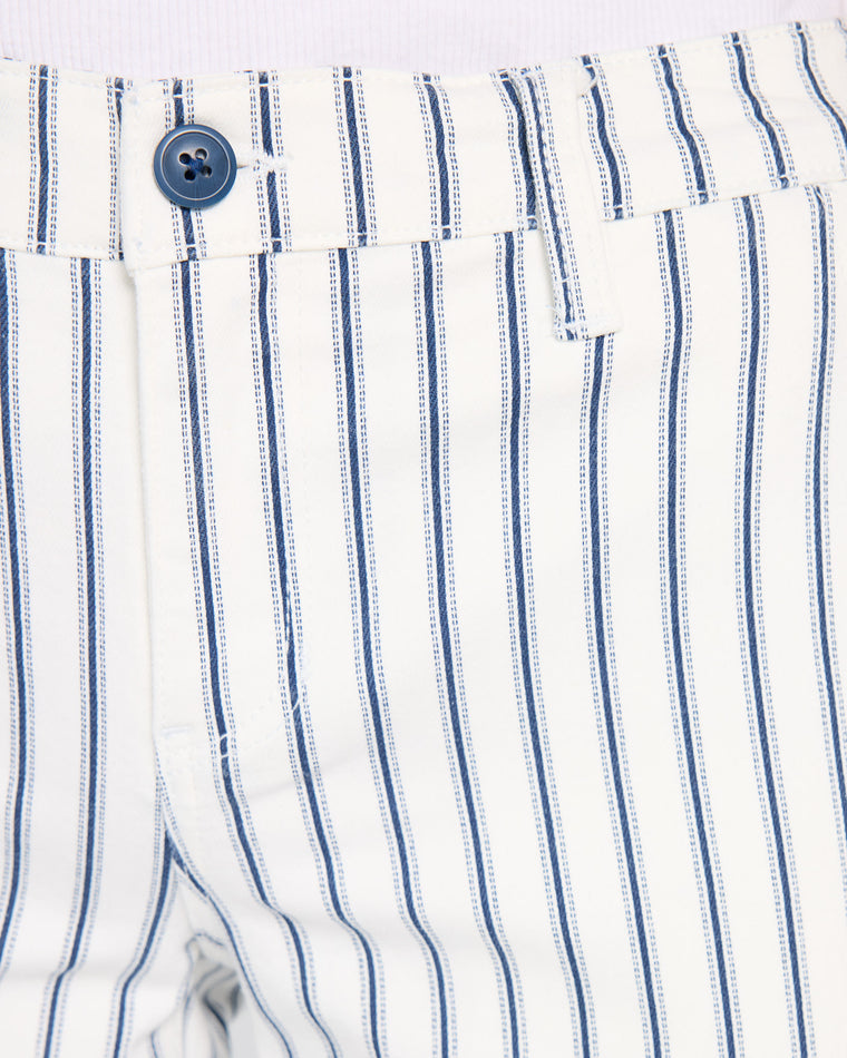 Vintage Indigo Stripe White $|& Liverpool Patch Pocket Wide Leg Crop Jean - SOF Full Front