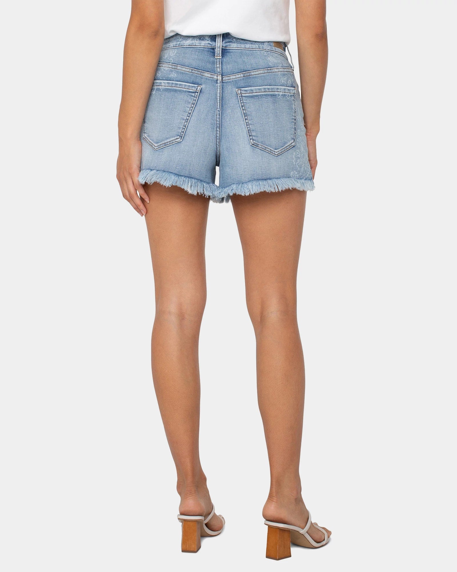 Paisley Laser $|& Liverpool Christine High Rise Frayed Hem Short - Hanger Side