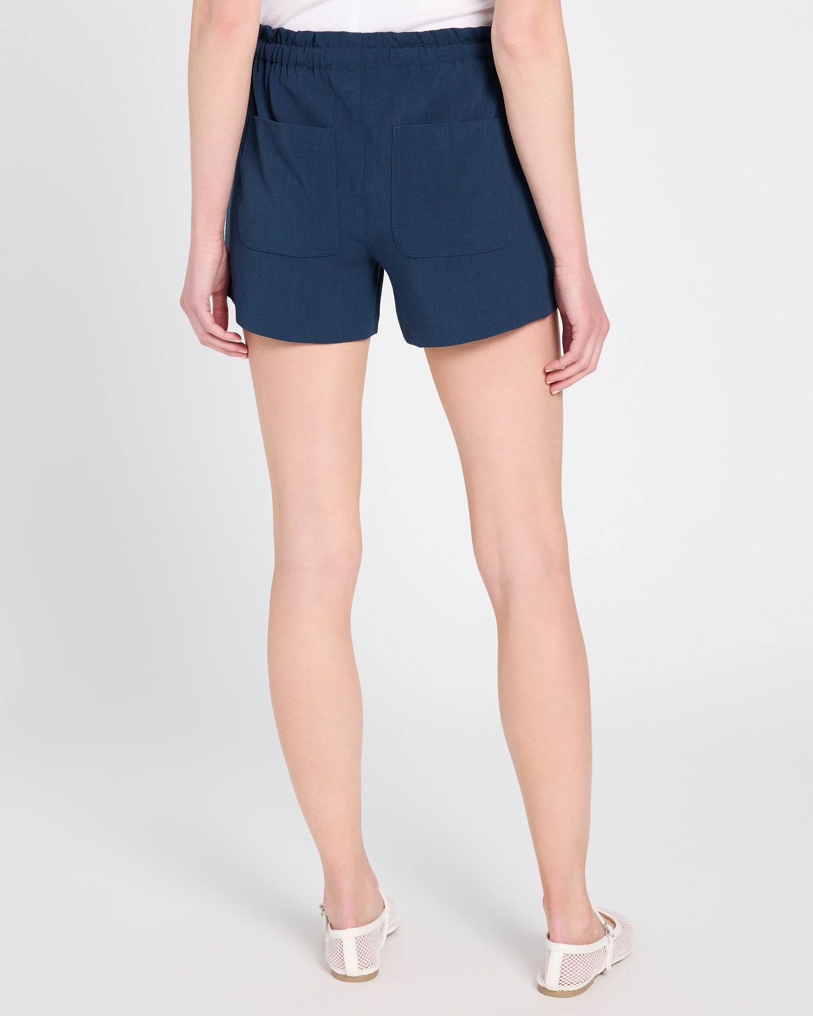 Dark Navy $|& Liverpool Tie Waist Short - SOF Back