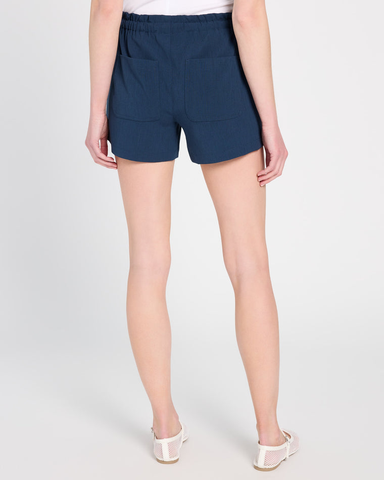 Dark Navy $|& Liverpool The Waist Short - SOF Back