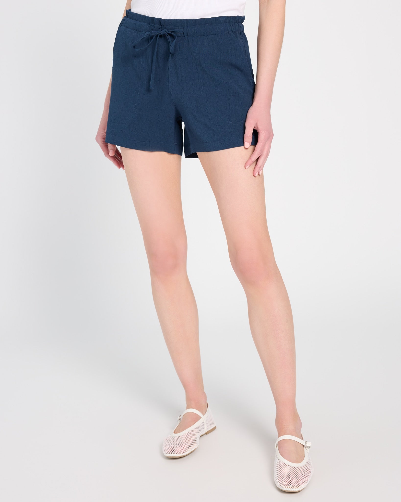 Dark Navy $|& Liverpool Tie Waist Short - SOF Side