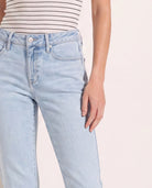 Light Wash $|& SEAS Mid Rise Cuffed Slim Straight Leg Jeans - SOF Back