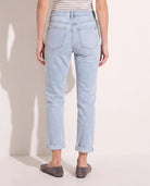 Light Wash $|& SEAS Mid Rise Cuffed Slim Straight Leg Jeans - SOF Side