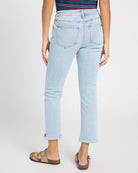 Light Wash $|& SEAS Mid Rise Cuffed Slim Straight Leg Jeans - SOF Back