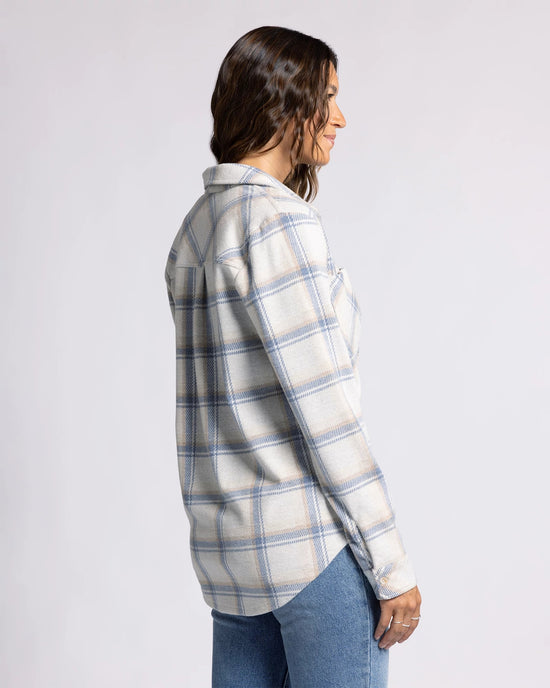 Cream Blue Plaid $|& Thread & Supply Lewis Plaid Shirt - VOF Back