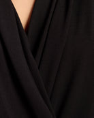 Black $|& Ariella Long Sleeve Cupro Surplice Top - SOF Detail