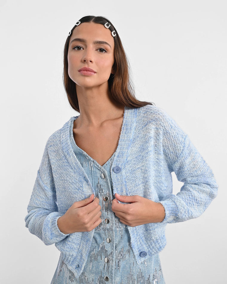 Blue $|& Molly Bracken Long Sleeve Ombre Cardigan - Hanger Back