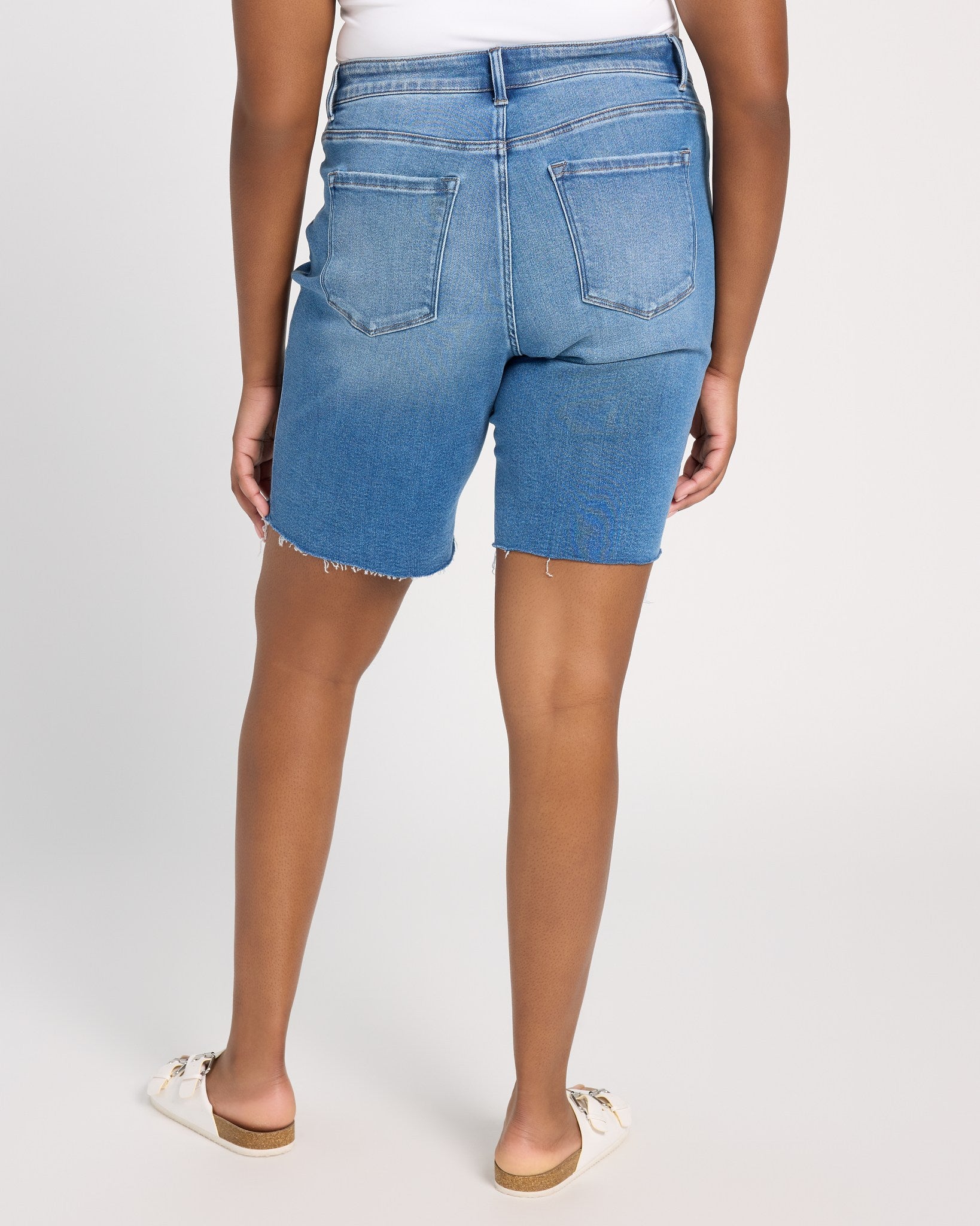 Thrifty $|& Lovervet High Rise Jean Biker Short - SOF Back