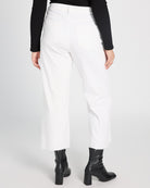 Optic White $|& Vervet High Rise Crop Wide Leg Jeans - SOF Back