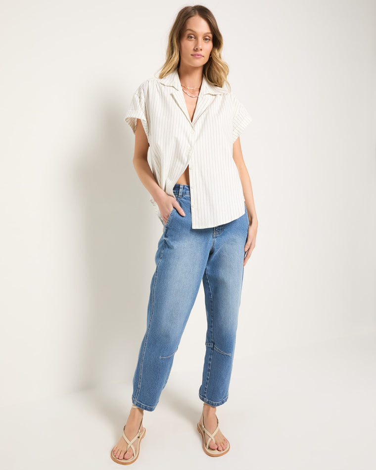 Pacific Blue $|& SEAS Gigi Baby Barrel Cropped Jean - UGC On Fig