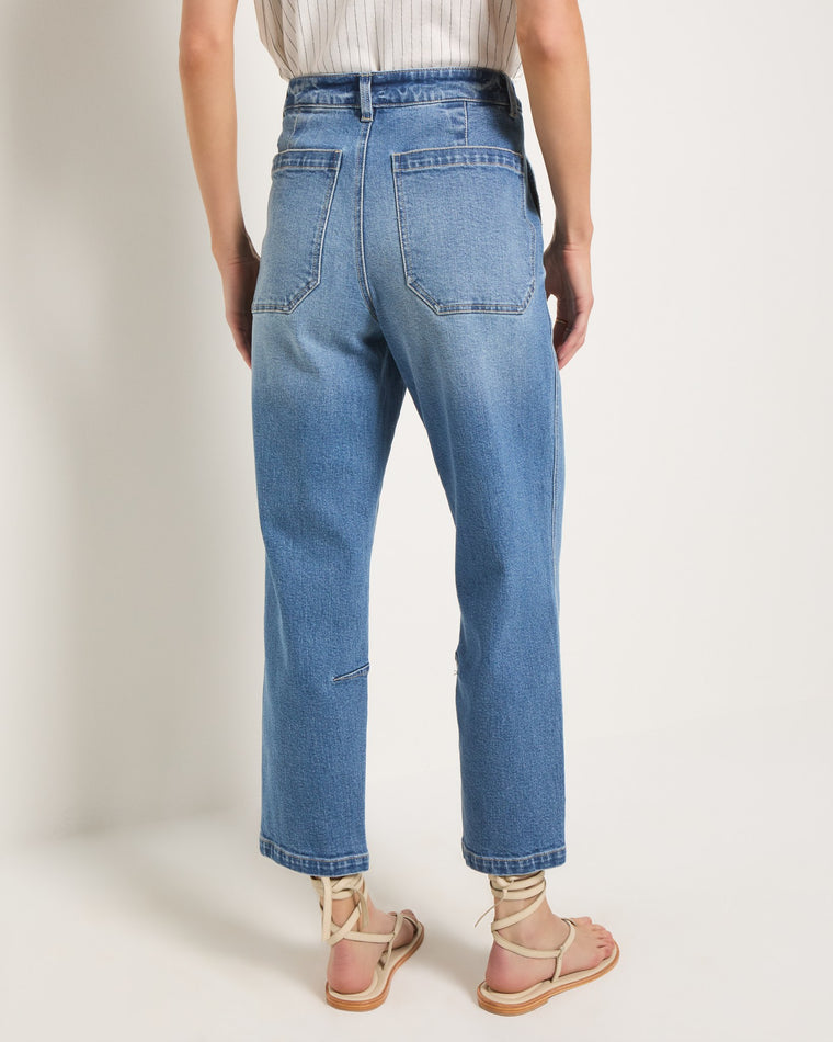 Pacific Blue $|& SEAS Gigi Baby Barrel Cropped Jean - SOF Back