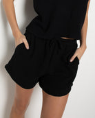 Black $|& SEAS Seafoam Gauze Short - SOF Full Front