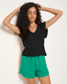 Green Apple $|& SEAS Seafoam Gauze Short - SOF Full Front