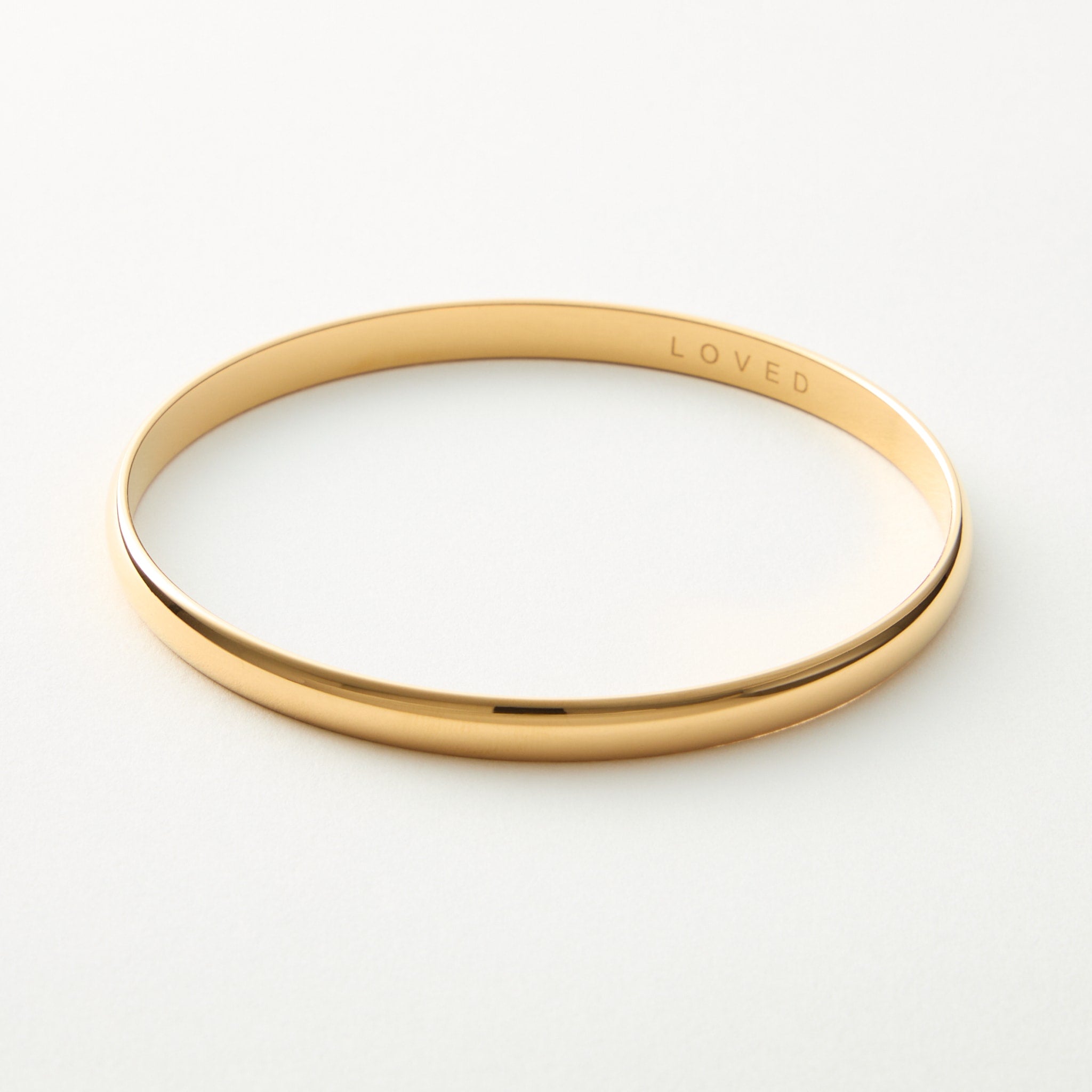 Gold Plated Bangle - Secret 'LOVED' Message Inside – Wantable