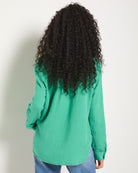 Green Apple $|& SEAS Whitecap Gauze Button Up Shirt - SOF Back