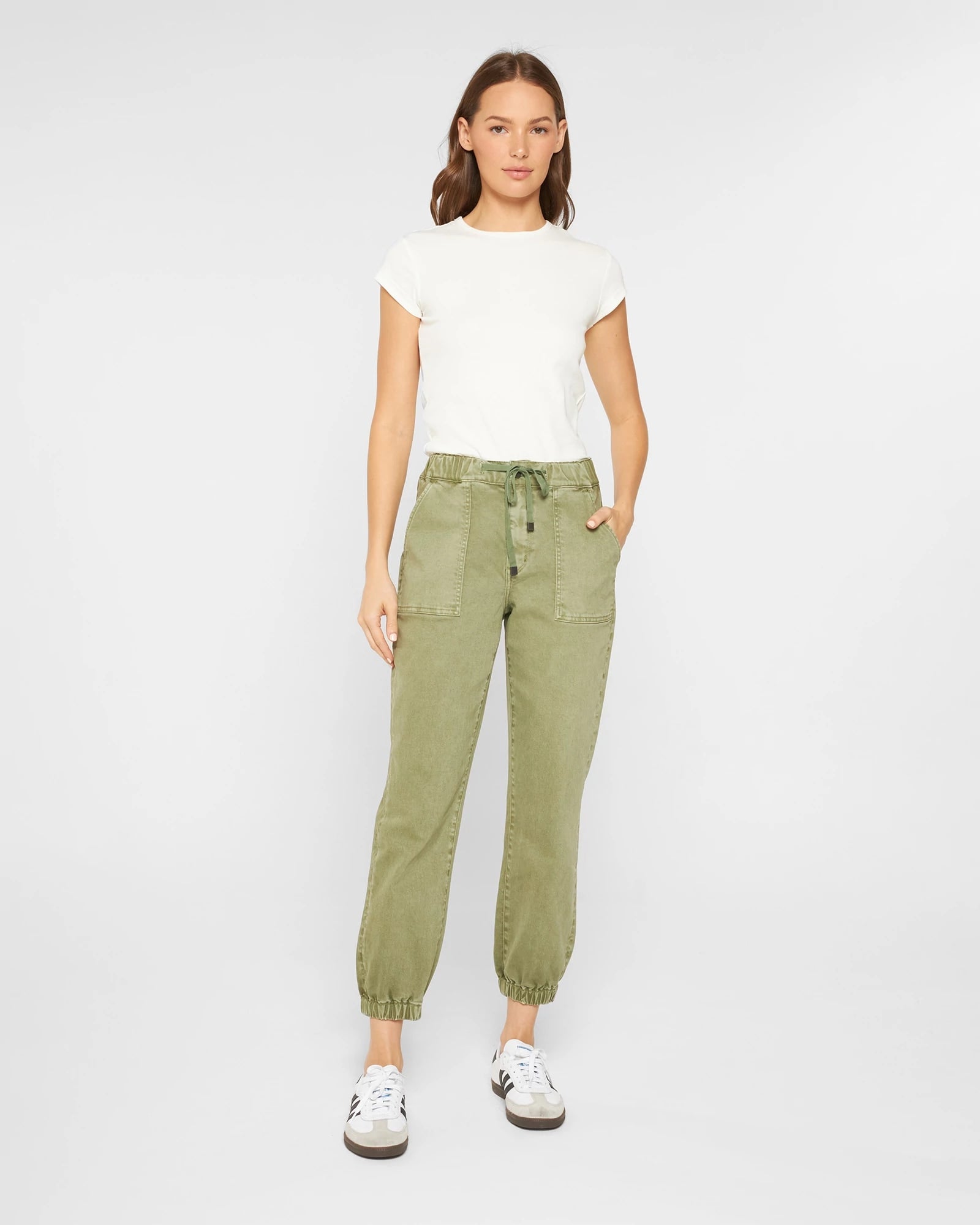 Mica Denim High Rise Cargo Joggers - Stretchy Twill – Wantable