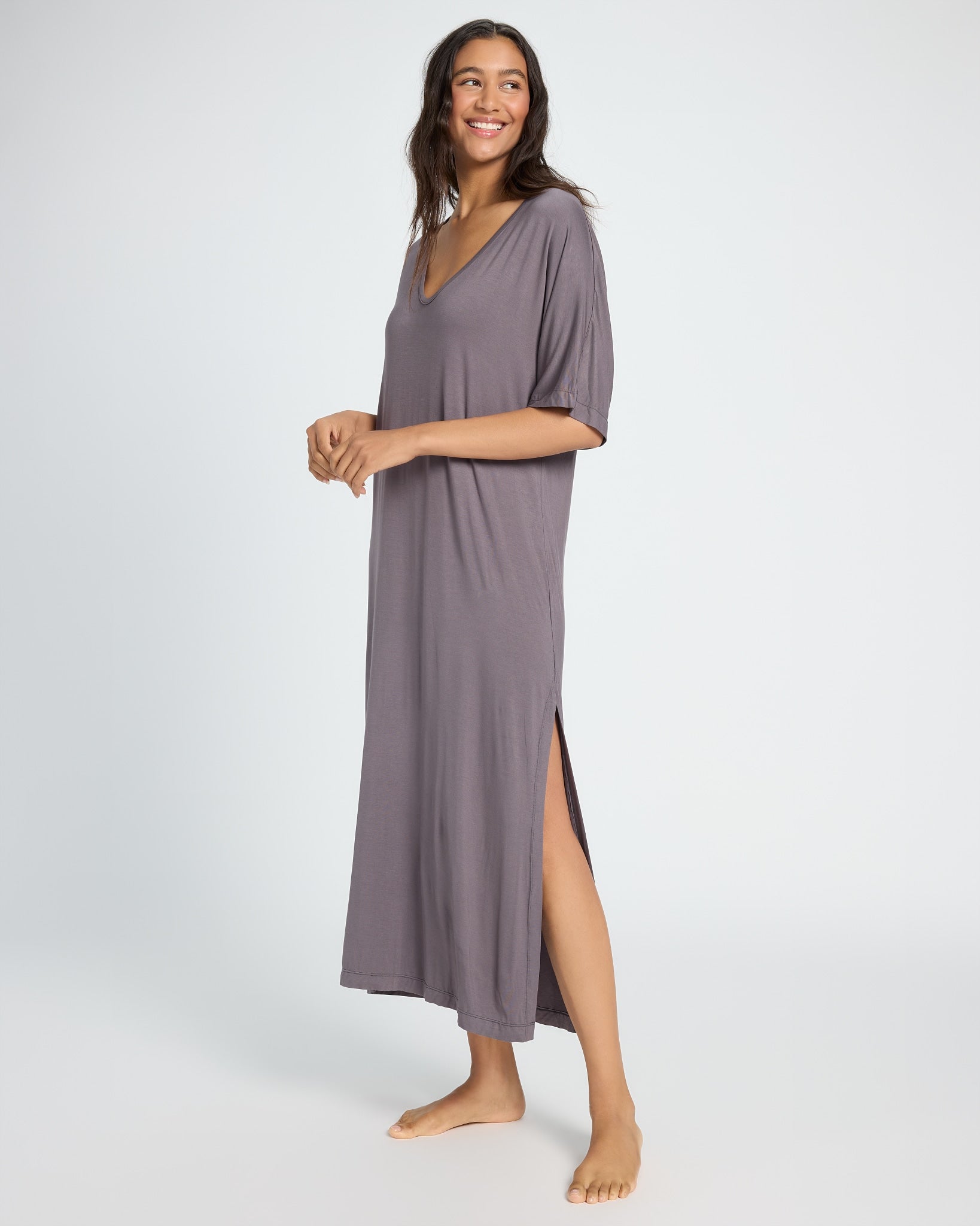 Malibu Muse Lounge Dress - Silky Bamboo Maxi Comfort Wantable Malibu Muse Lounge Dress - Silky Bamboo Maxi Comfort Wantable