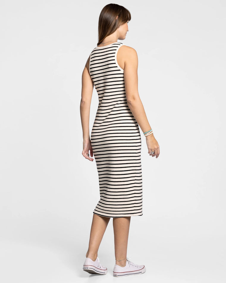 Ivory-Black $|& Thread & Supply Jenna Striped Terry Maxi Dress - Hanger Side