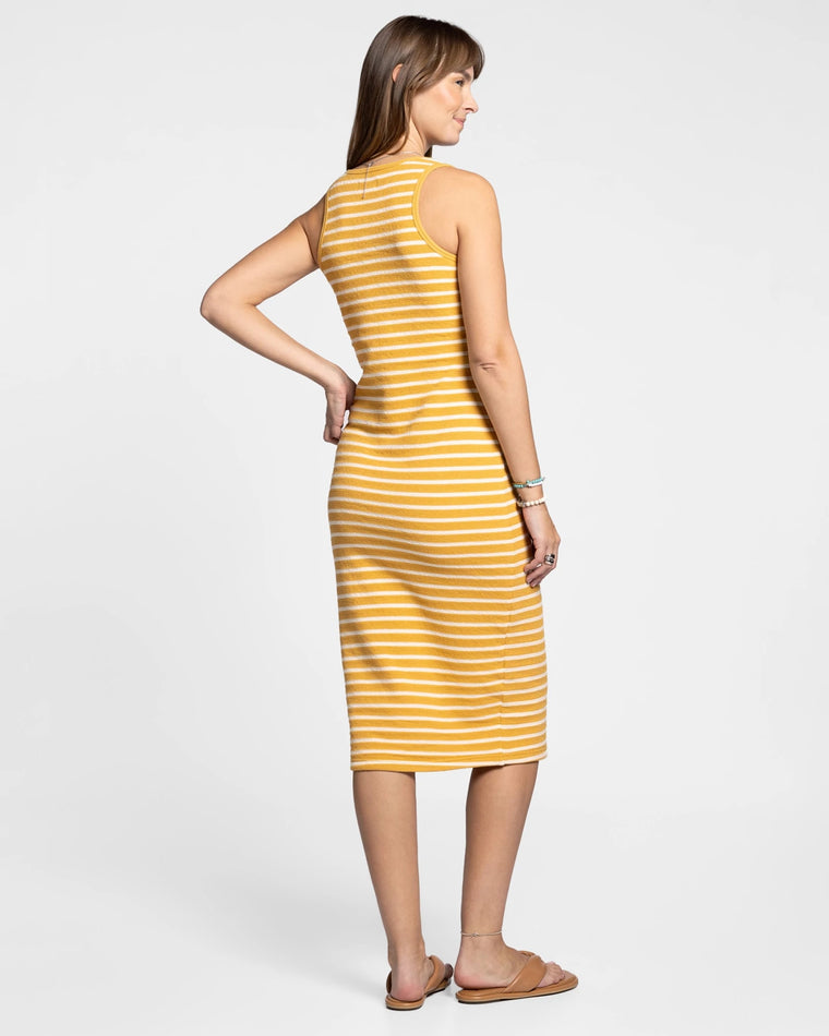 Yellow-White $|& Thread & Supply Jenna Striped Terry Maxi Dress - Hanger Side
