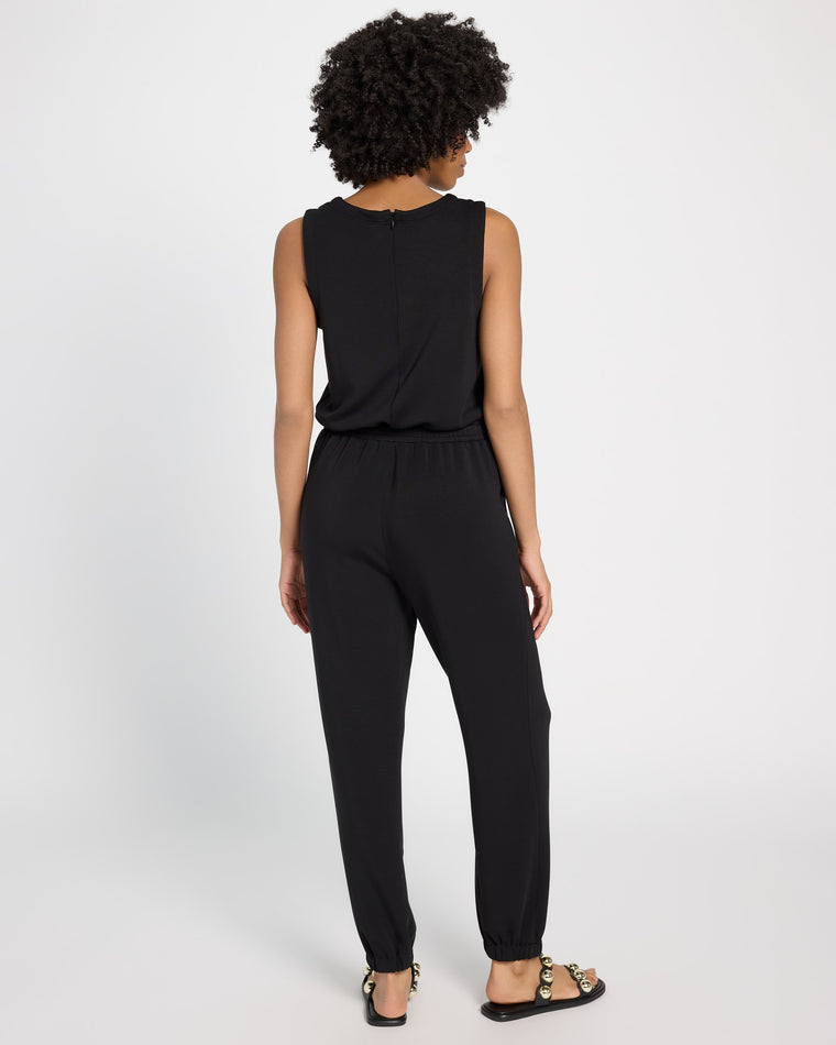 Black $|& Skies Are Blue Soft Modal Sleeveless Jumpsuit - SOF Back