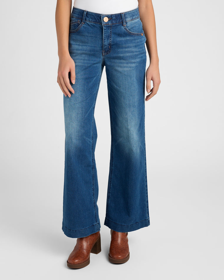 Blue (Petite) $|& Democracy Absolution High Rise Wide Leg Jeans - SOF Front