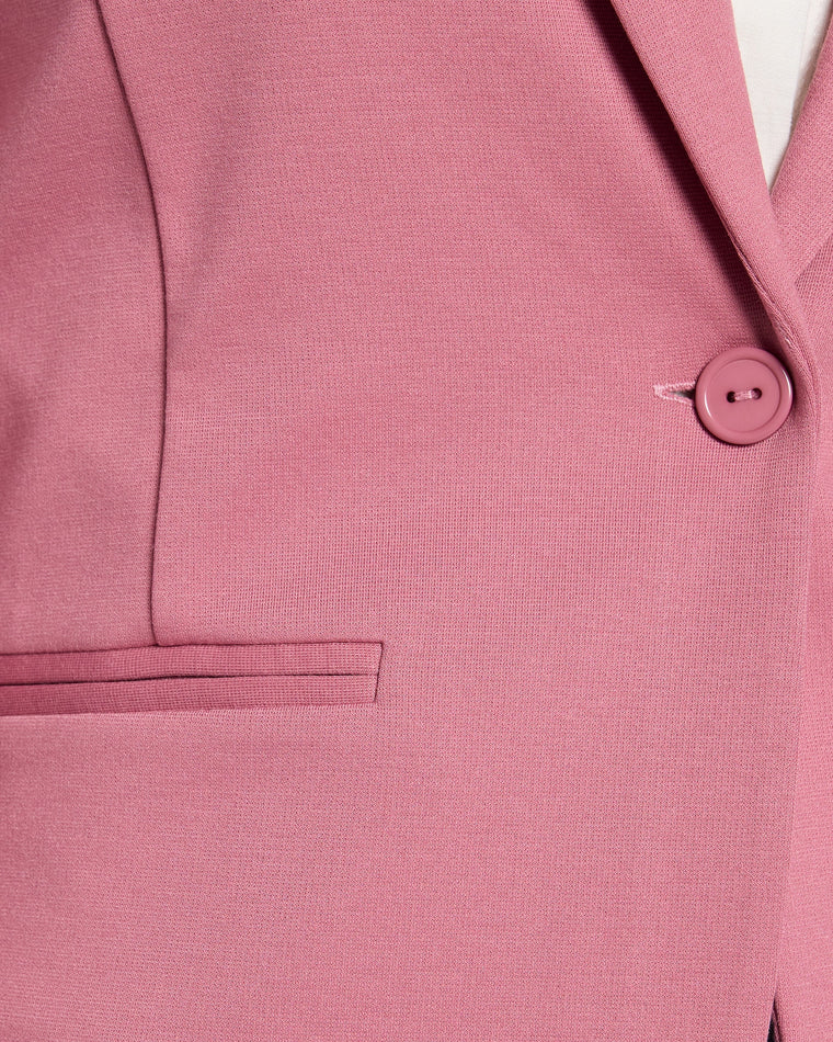 Heather Rose Pink $|& ICHI Kate Knit Blazer - SOF Full Front