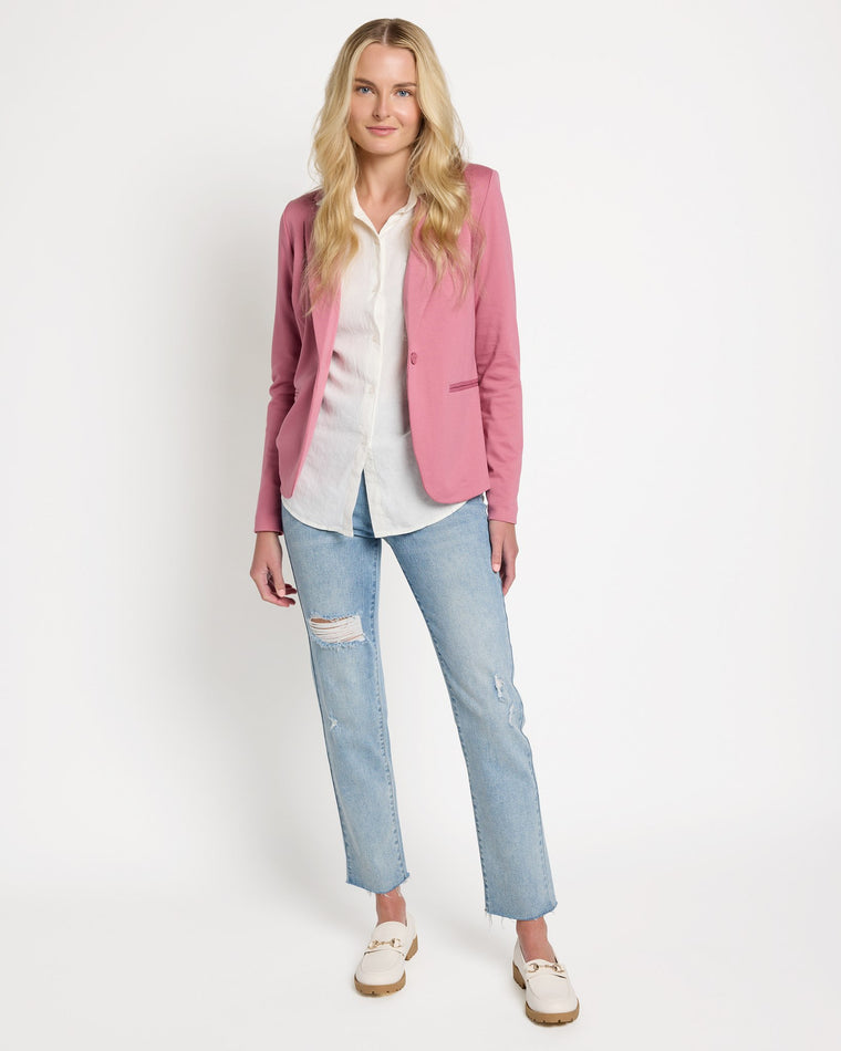 Heather Rose Pink $|& ICHI Kate Knit Blazer - UGC On Fig