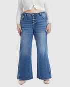 Blue Lotus $|& Bayeas High Rise Wide Leg With Frayed Hem - VOF Front