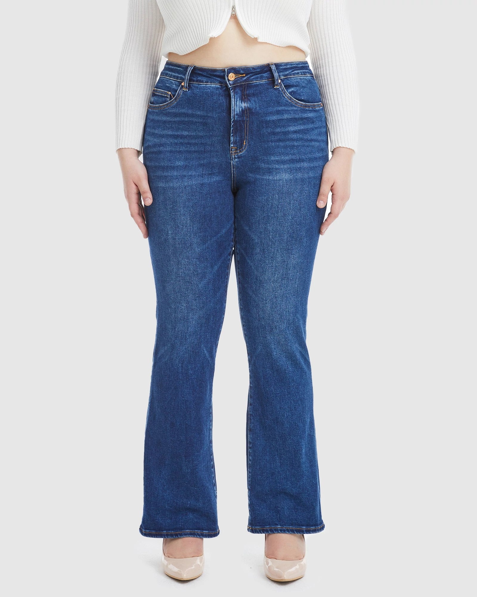 Deep Sea $|& Bayeas High Rise Bootcut Jeans - VOF Front