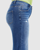 Azure $|& Bayeas High Rise Wide Leg With Raw Hem - VOF Side