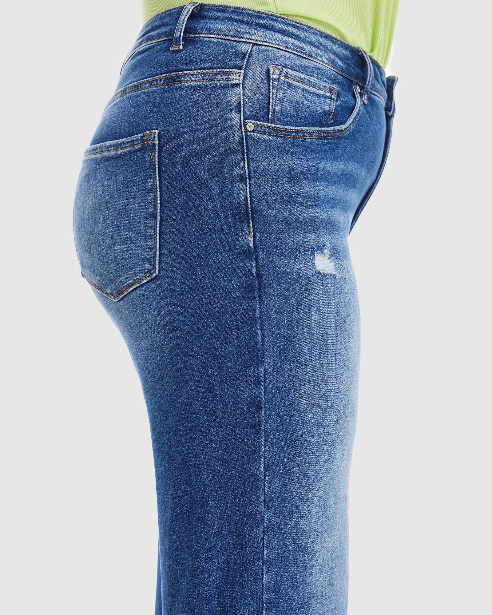Azure $|& Bayeas High Rise Wide Leg With Raw Hem - VOF Side