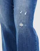 Azure $|& Bayeas High Rise Wide Leg With Raw Hem - VOF Detail
