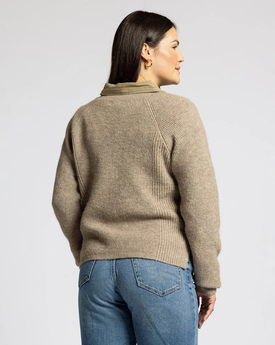 Heather Pewter $|& Thread & Supply Marigold Sweater - Hanger Side