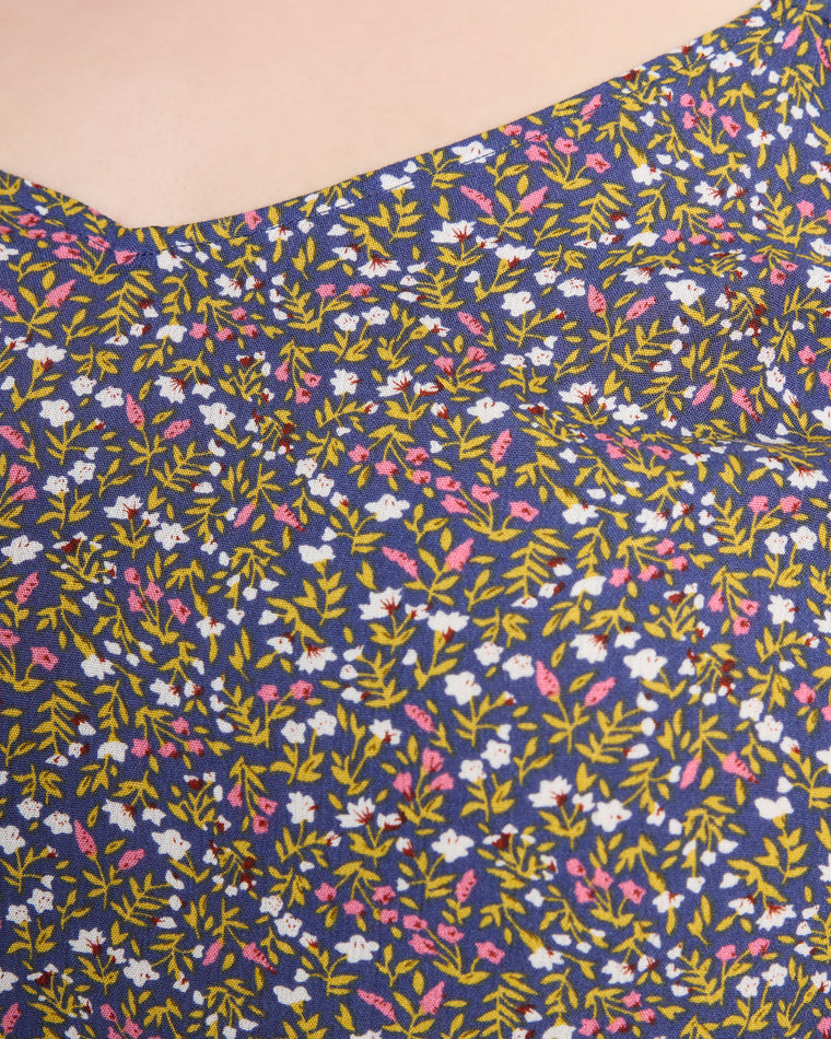 Navy/Multi $|& Skies Are Blue Back Strap Floral Cami Top - SOF Full Front