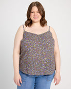 Navy/Multi $|& Skies Are Blue Back Strap Floral Cami Top - SOF Front