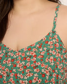 Green/Coral $|& Skies Are Blue Back Strap Floral Cami Top - SOF Full Front