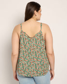 Green/Coral $|& Skies Are Blue Back Strap Floral Cami Top - SOF Back