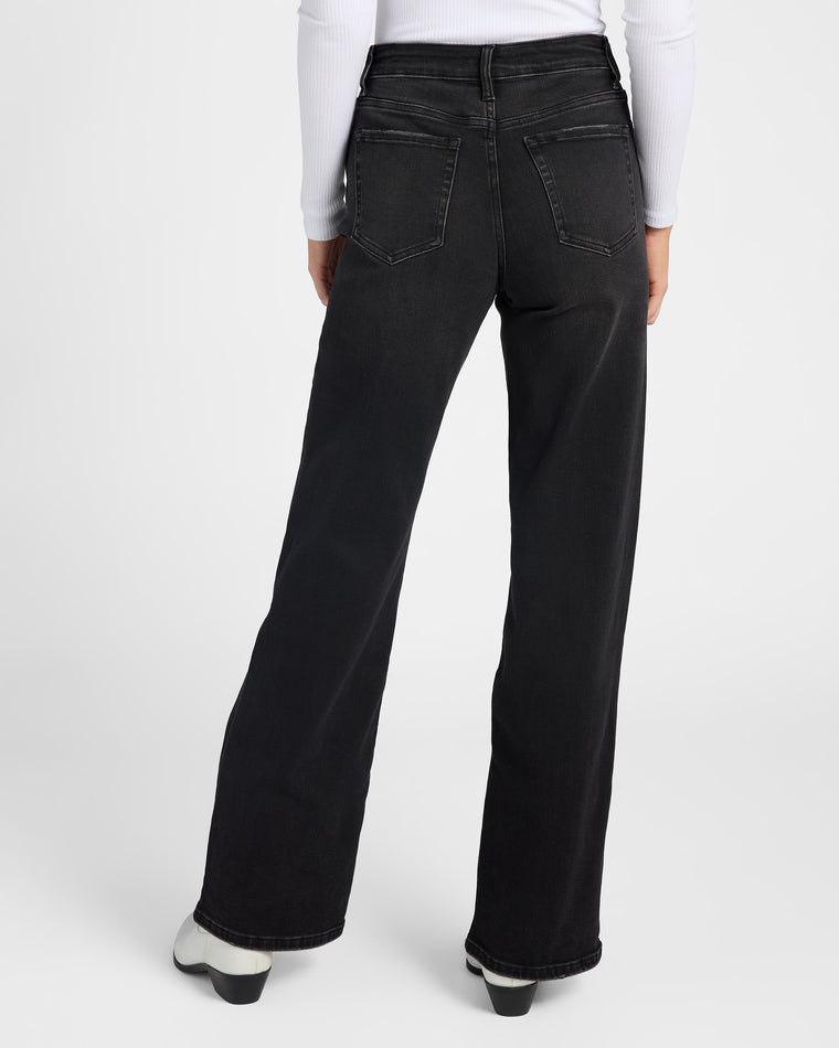 Black $|& Flying Monkey Jeans Mid Rise Loose Fit Wide Leg Jeans - SOF Back