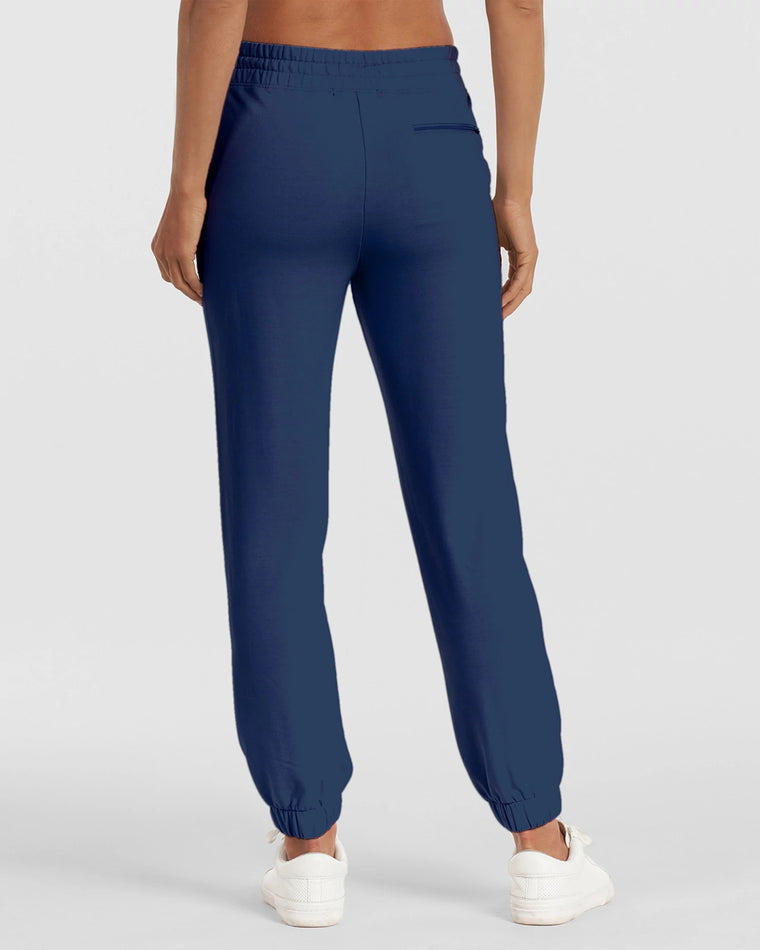 Navy $|& Thrive Société Ellis Zip Pocket Jogger - VOF Back