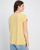 Amber Haze Stripe $|& SEAS Brentwood Boat Neck Stripe Top - SOF Back