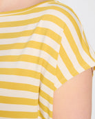Amber Haze Stripe $|& SEAS Brentwood Boat Neck Stripe Top - SOF Full Front